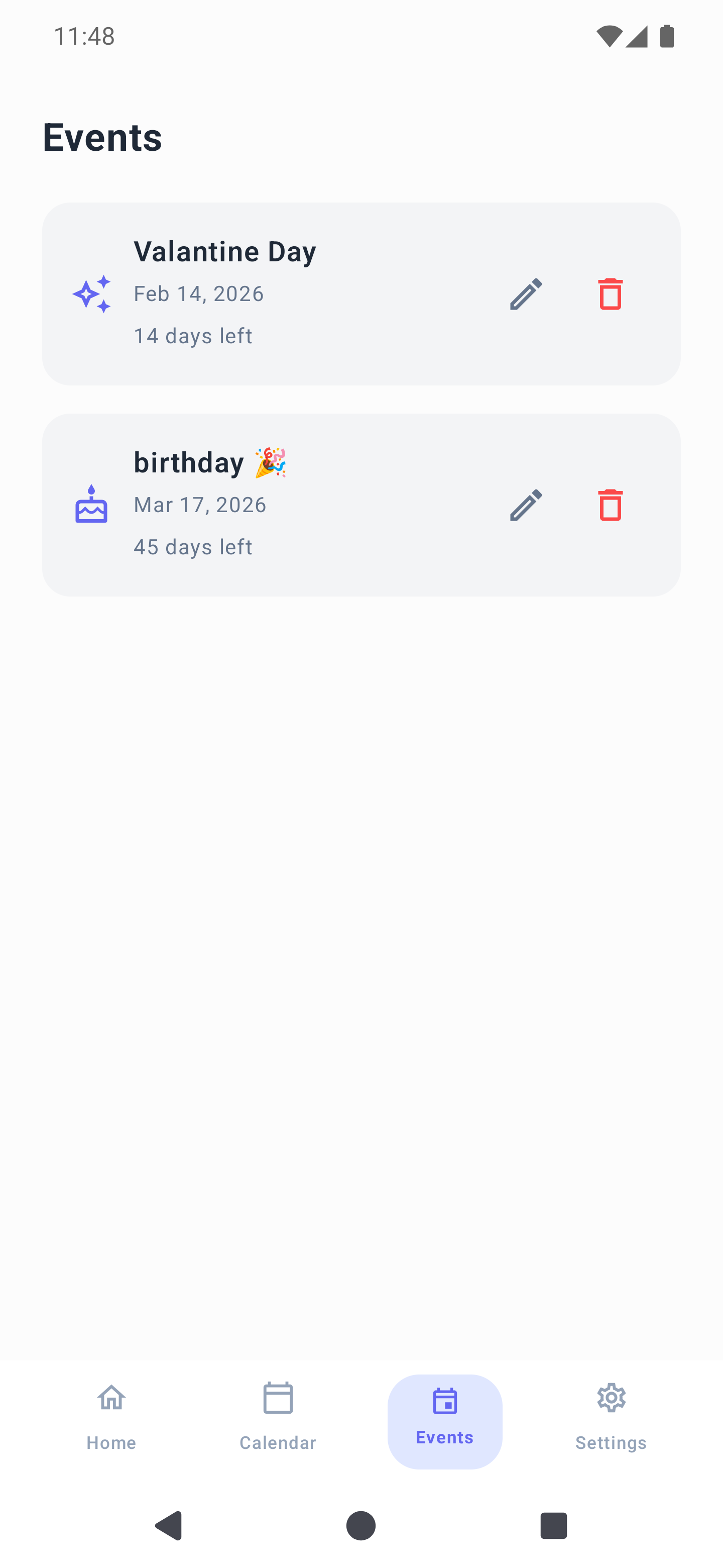 Event Details Screen
